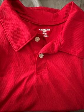OshKosh B'gosh Bright Red Polo Shirt with Button Placket bundle of 5 shirts.